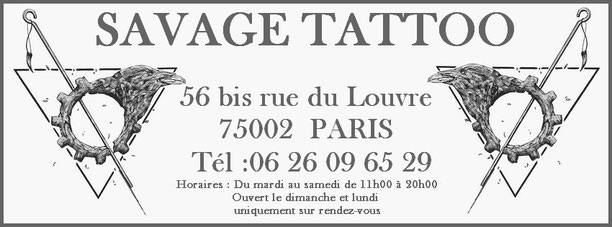 75002 PARIS - SAVAGE TATTOO