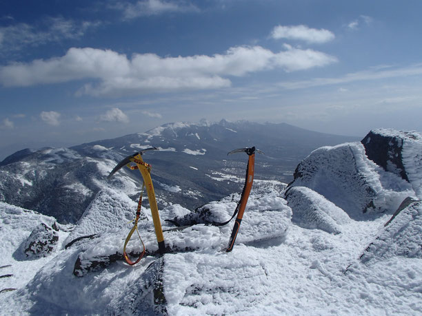 蓼科山　雪山登山　ガイド