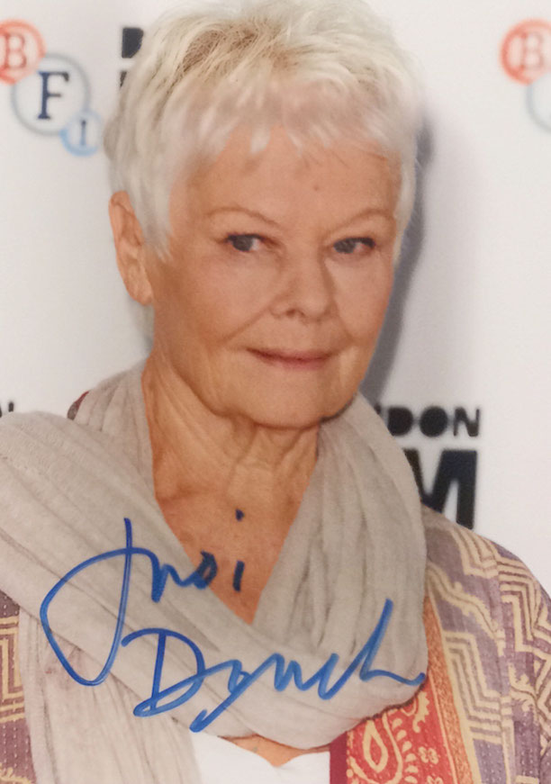 24.11.2017 3 Autographs from Judi Dench (picture bought at Dreamstime)