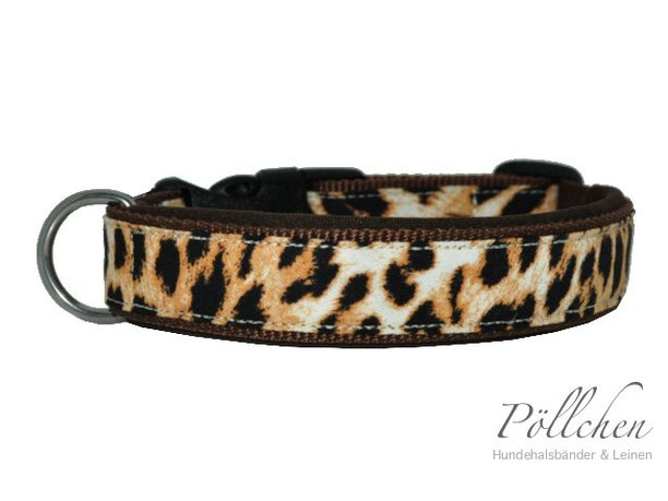 Hundehalsband mit Leoprint und weichem Neopren