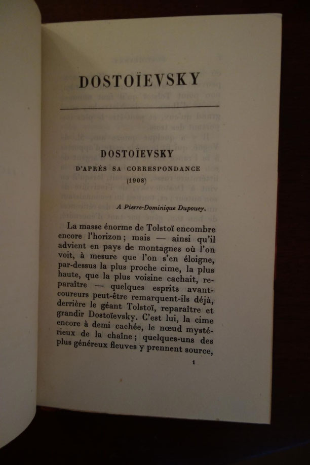 André GIDE, Dostoïevsky, Plon, 1923, édition originale, livre rare