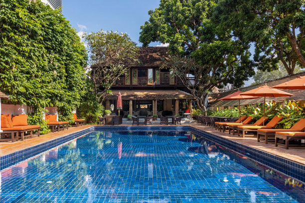 Tamarind Village Boutique Hotel Innenhof Chiang Mai