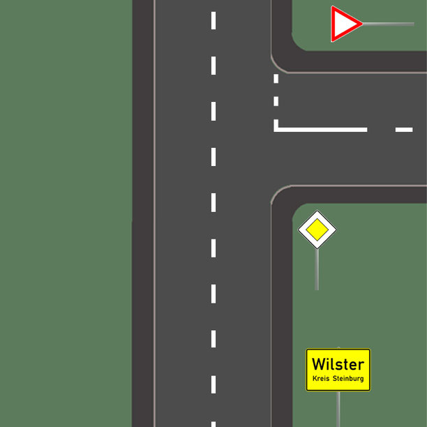 Vorfahrtstraße - Führerschein sicher bestehen. Hilfe und Unterstützung