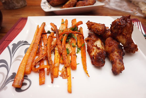 Low Carb Pommes l vegane Pommes l Karotten-Pommes mit Parmesan