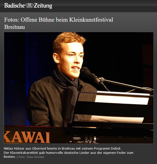 Niklas Hötzer beim Hochschwarzwälder Kleinkunst Festival in Breitnau