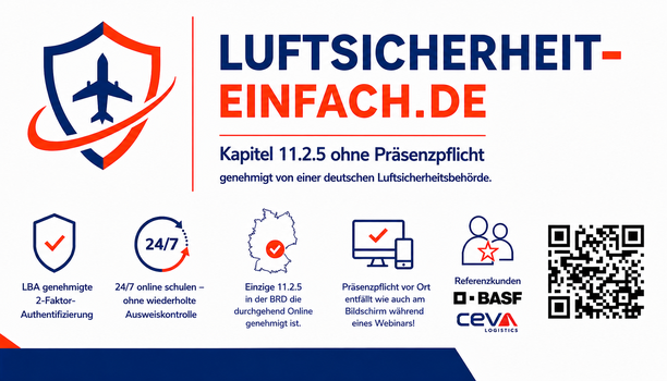 Online-Luftsicherheitsschulungen mit 2FA | LBA-genehmigt