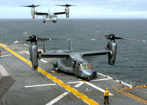 Un Osprey durante un esercitazione. (Foto:US Navy)