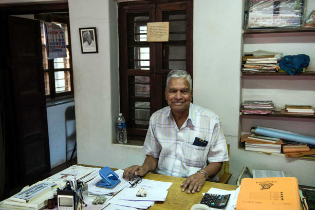 Shridhar at his desk. Photo by Frank Bloise