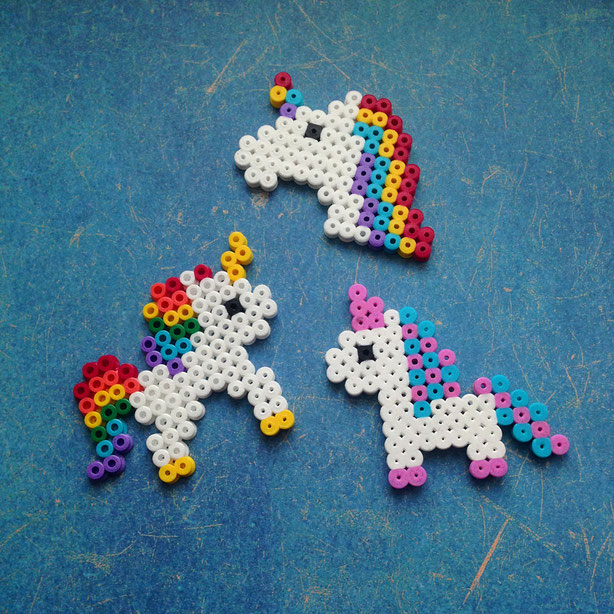 HAMA Bügelperlen basteln - Einhorn, Perler Beads - Unicorn