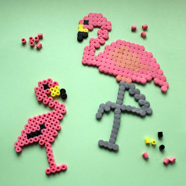 Flamingo & Lama Bastelideen für Foam Clay & Hama Bügelperlen