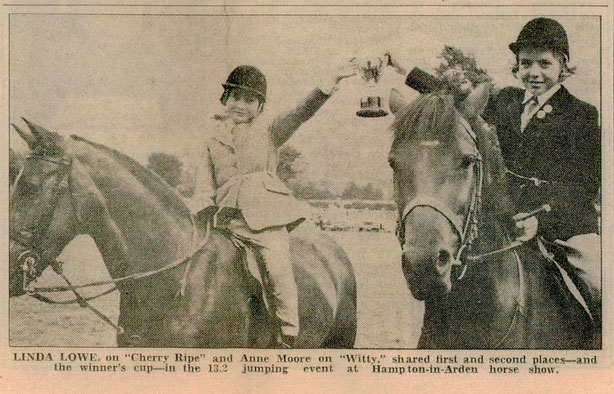 Future Olympic silver medalist Ann Moore at the Horse Show, 1962
