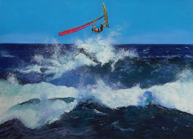 pastel,  Hawaii, Pacific, Maui, Northshore, Waterfall, Surfer