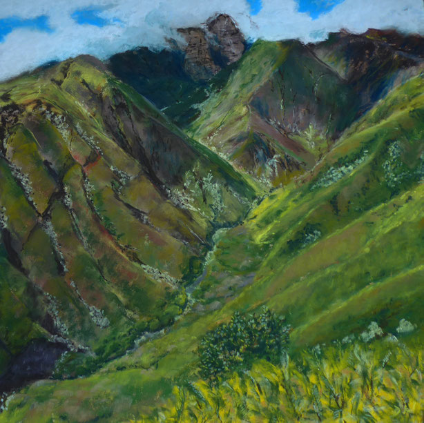 pastel,  Maui mountains