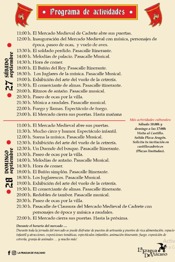 Programa del Mercado Medieval de Cadrete