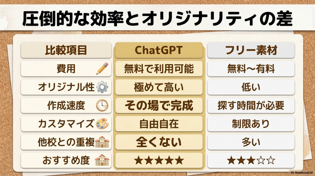 フリー素材と被りにくい