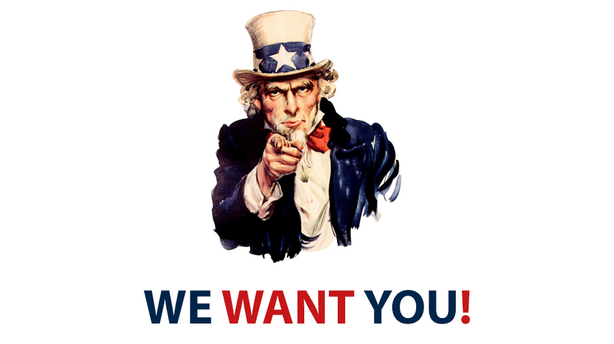 "We Want You!" Werbebild für eine Stellenanzeige