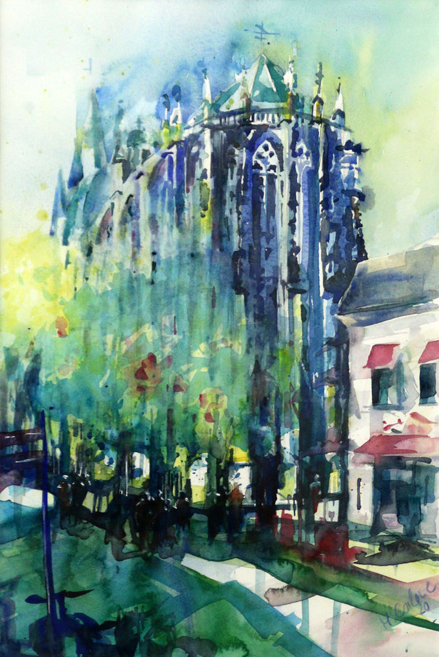 Aachen Dom, (Aquarell), 42 x 60 cm