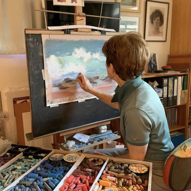 Studio Painting. Brigitte Shaw.  Pastel set-up