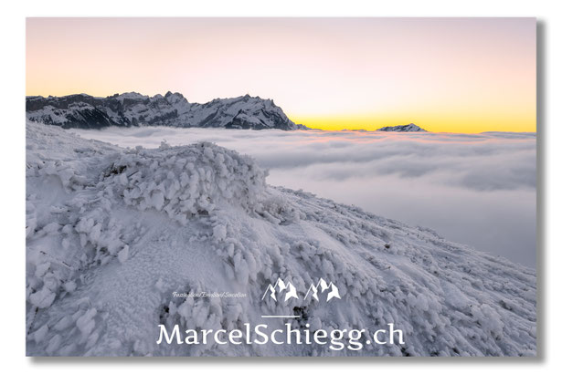 Marcel Schiegg, Fotografie, Winterimpressionen, Alpsteinpanorama, Seealpsee, Alpstein, Appenzell, Appenzellerland, Schweiz