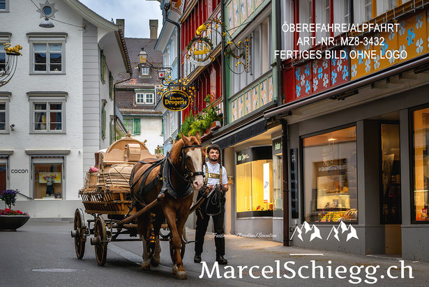 Leinwandbild-Öberefahre, Appenzeller Tradition, Lediwagen