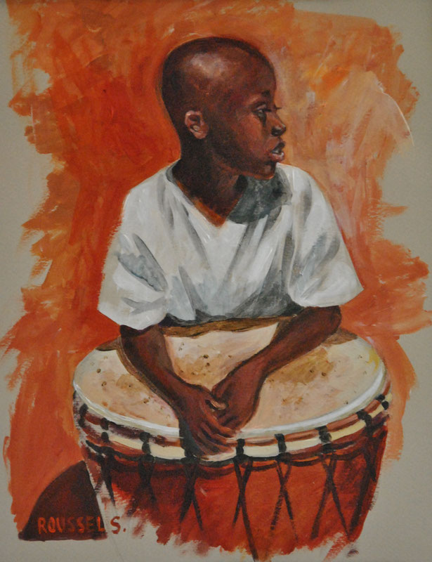 peinture-acrylique-garçon-tamtam-afrique-roussel-meric-art