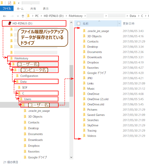 file_historybk02:保存したファイル履歴バックアップデータを見る