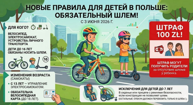 Правила электросамокат для детей Польша