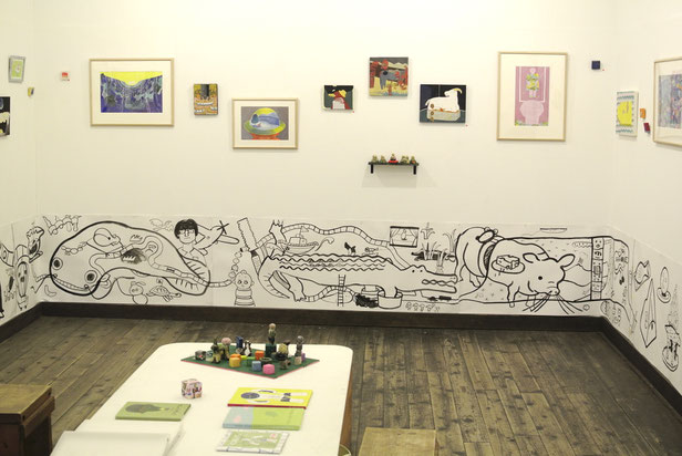 へぼ六 こばやしだいご さめじまひとみ 絵本 ポポタム 2人展