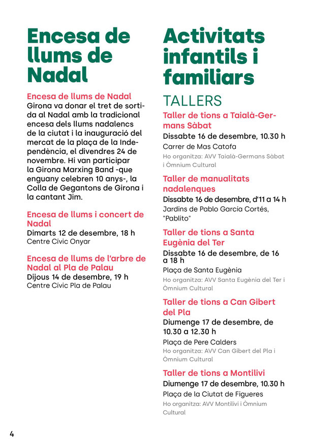 Programacio nadalenca a Girona