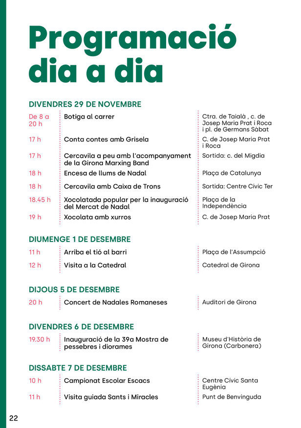 Programacio nadalenca a Girona