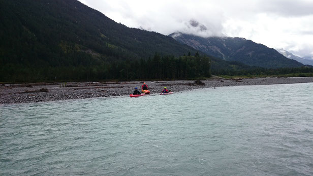 Kai, Christian und Konstantin auf dem Lech 16.08.2014 (4km oberstrom Weissenburg)