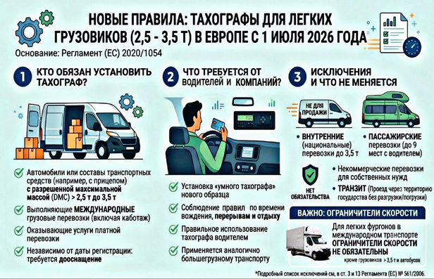Тахограф в бусе правила и исключения