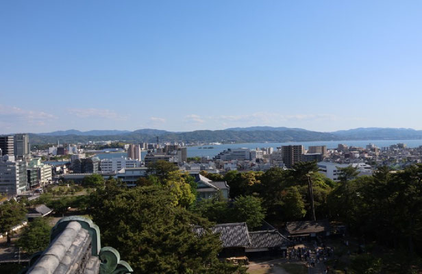 天守から宍道湖を望む