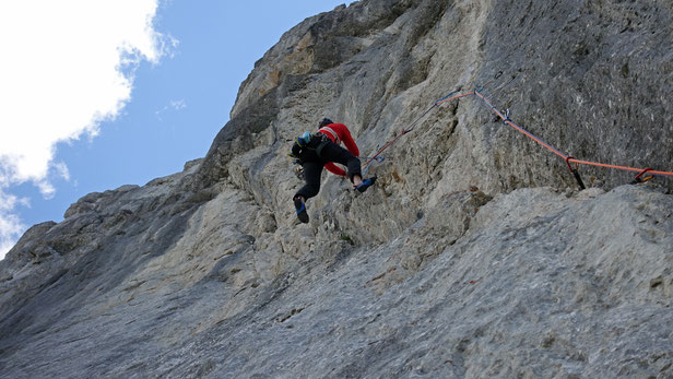 Der Technoclimber! Erste 7+ Länge...sehr zach!