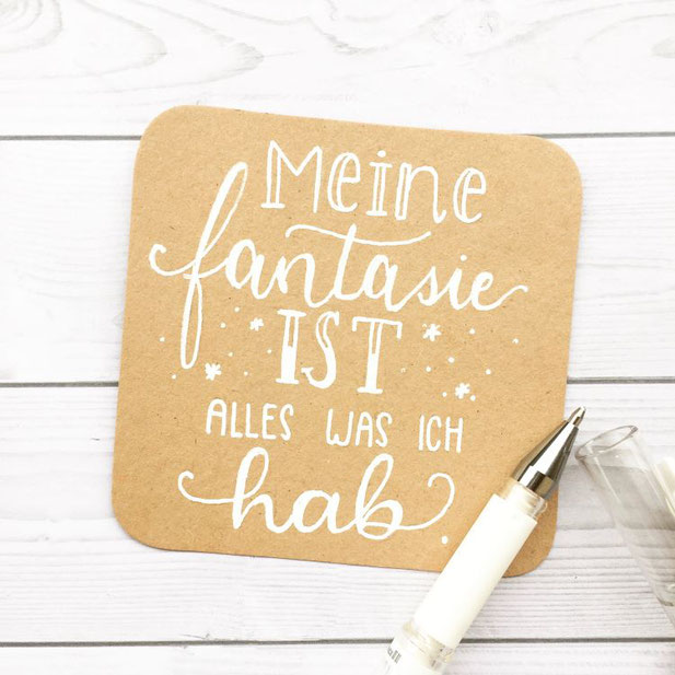 Handlettering: Meine Fantasie ist alles was ich hab. (Lettering von _jessiswelt für die Letter Lovers)