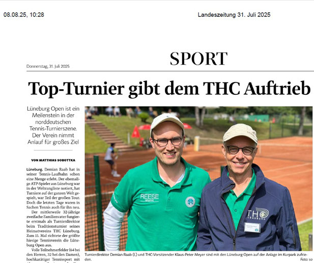 Landeszeitung vom 31.07.2026, zum vollständigem Artikel bitte die PDF ansehen