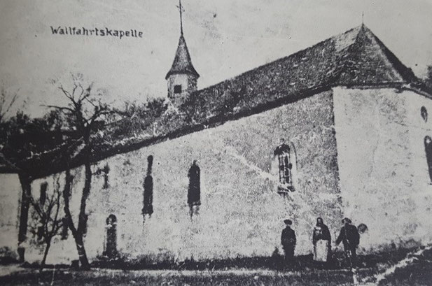 Heute stehen an der Valentinskapelle noch die Restmauern mit Kreuz und Altar