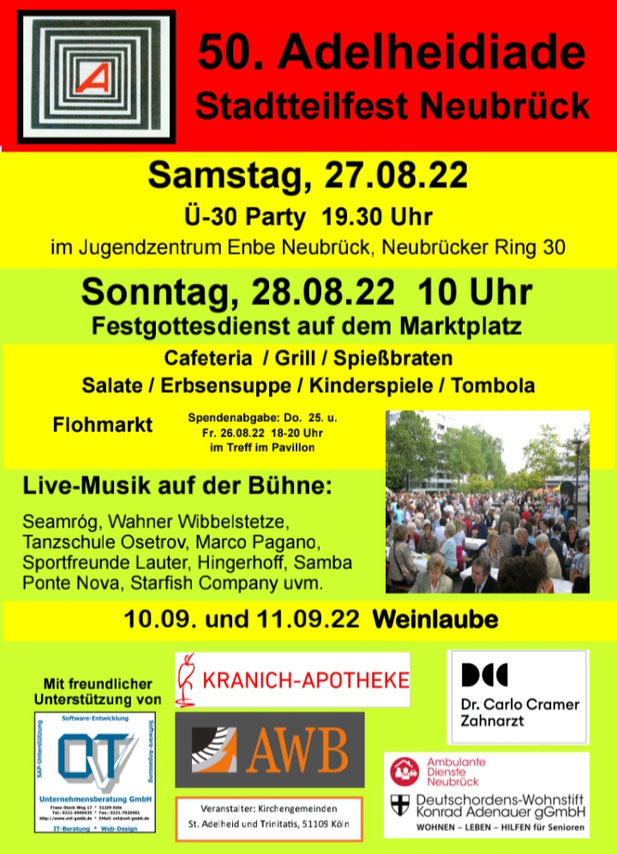 Plakat 50. Adelheidiade, das Stadtteilfest in Neubrück