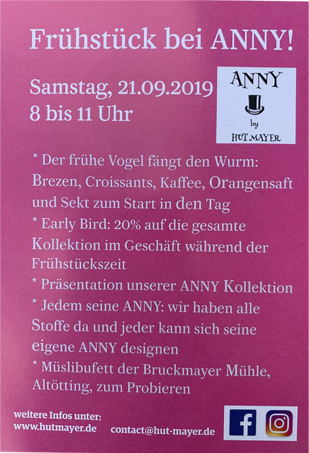 Plakat Frühstück bei Anny 2019