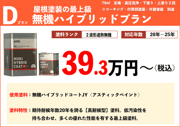 屋根塗装無機ハイブリッド塗装プラン