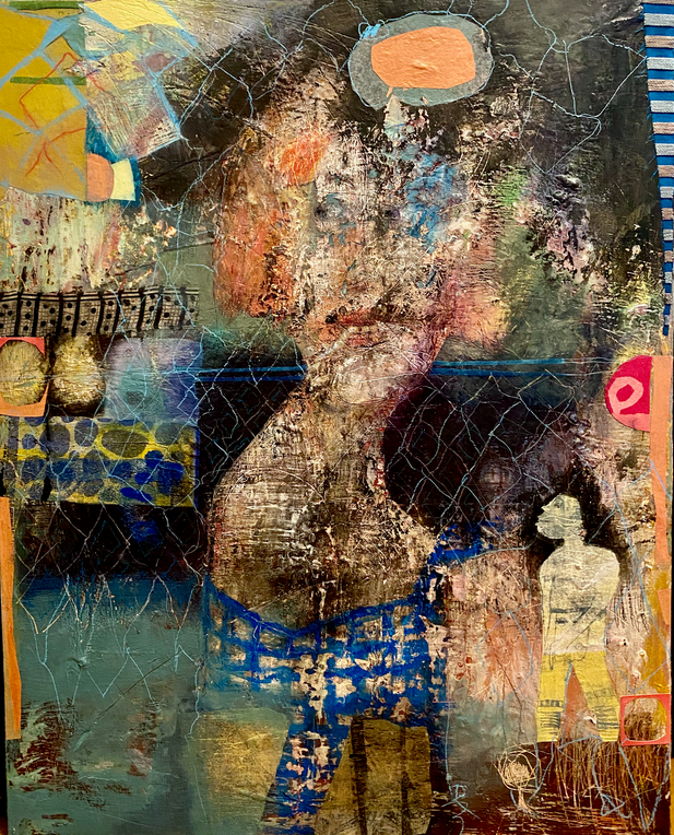 o.T.  ***  2020  ***   80 x 100   ***    Collage, Eitempera, Öl und Kaltwachs*** (Privatbesitz)