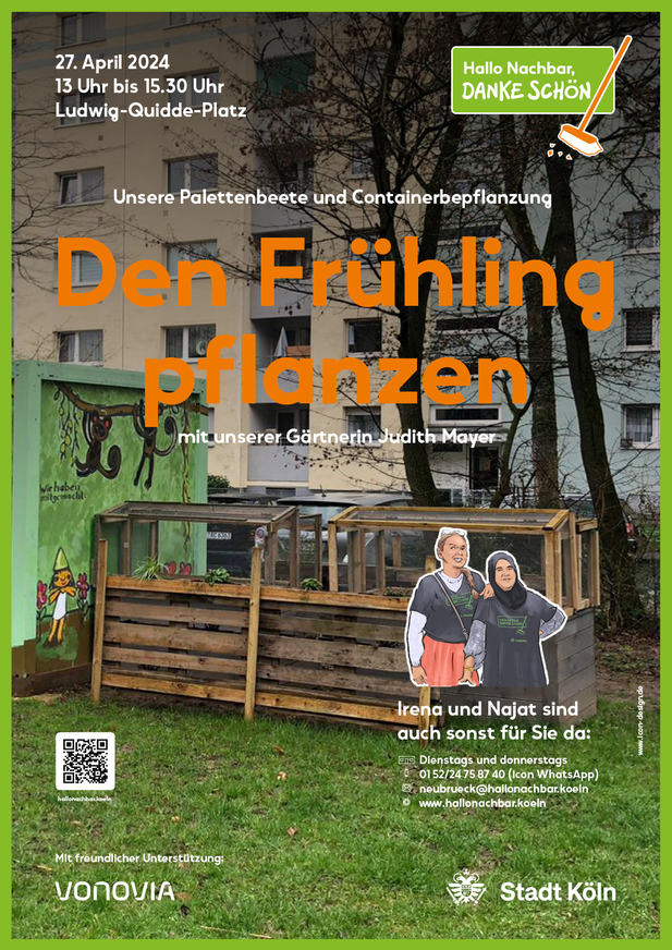 Plakat Pflanzaktion in Neubrück »Den Frühling pflanzen«