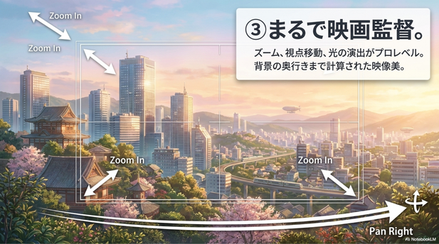 個人的にかなり感動したのがここです。    以前のAI動画は、  「ただ動いているだけ」  という感じが多かったのですが、  Seedance 2.0はカメラワークがかなり自然。