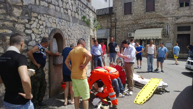 Amaseno. Un momento dei soccorsi (foto AmasenoBlog)