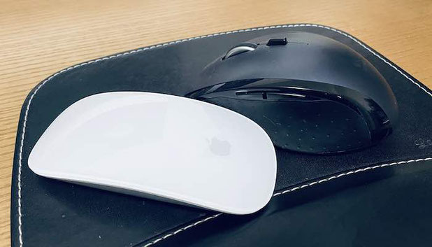 （左）アップルMagic Mouseと（右）ロジクールM705