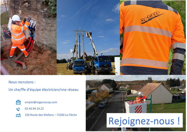 POSTE A POUVOIR SOGECO, chef d'équipe électricien réseau