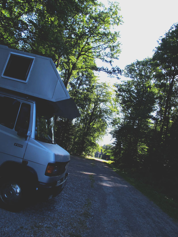 camion mercedes bigousteppes route forêt