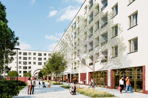 Visualisierung Promenade, Blick Richtung Westen © HSA
