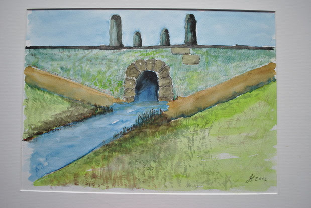 Möhlbek. Aquarell von Gerhard Schultz