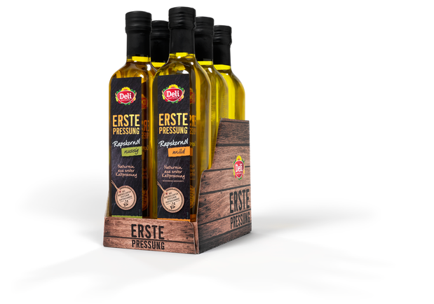 DELI - Erste Pressung - Rapskernoele - Tray zur neuen Verpackung - Retail Design - DesignKis 2015